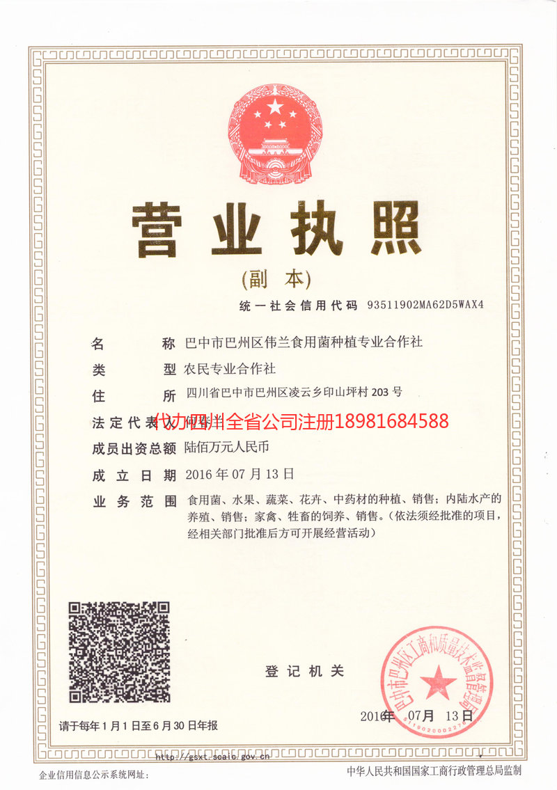 塔城地区塔城地区伟兰食用菌种植专业合作社